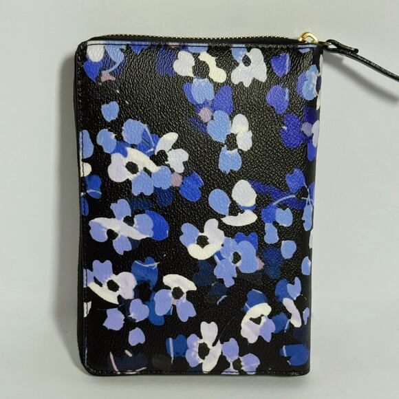 Kate Spade Leather zip around personal organizer Blue floral - NWOT! - Picture 2 of 9